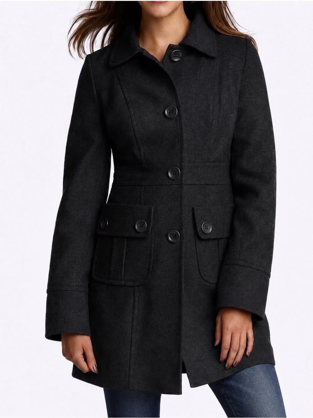 Tulle Wool Blend Tailored Coat New With Tags Size M